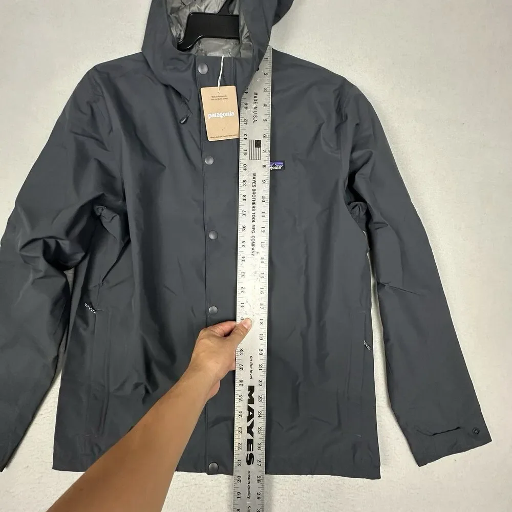 NEW Patagonia Men’s Jackson Glacier Rain Jacket Ink Black Small $249 - Picture 5 of 8